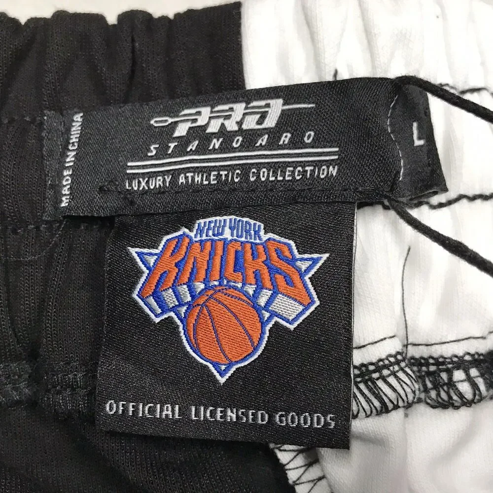 NWT PRO STANDARD NY Knicks Shorts Men L NBA Streetwear Patches Drawstring